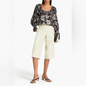 ba&sh Black and Cream Patterned Blouse